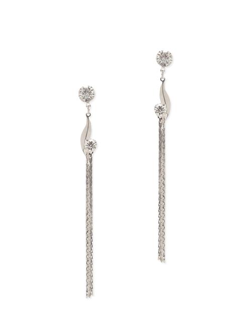 silver metal drop earrings - 14627332 - Very Small Image - 1