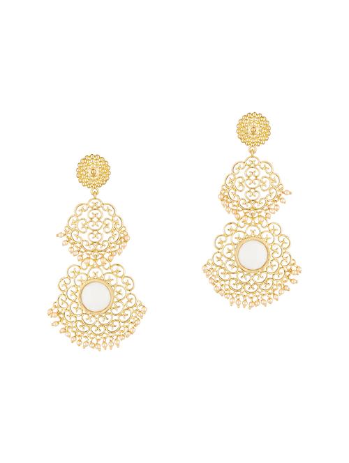 gold metal chandellier earrings - 14636480 - Very Small Image - 1