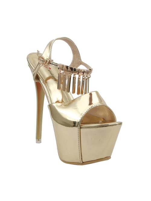 gold pu platforms sandals - 14645762 - Very Small Image - 1