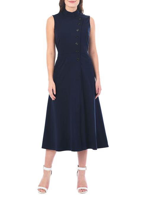 blue polyester fit & flare dress - 14646211 - Very Small Image - 1