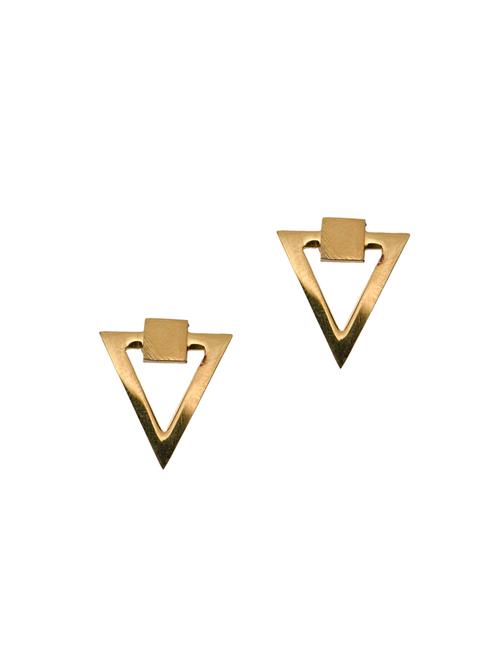 gold metal studs earrings - 14646612 - Very Small Image - 1