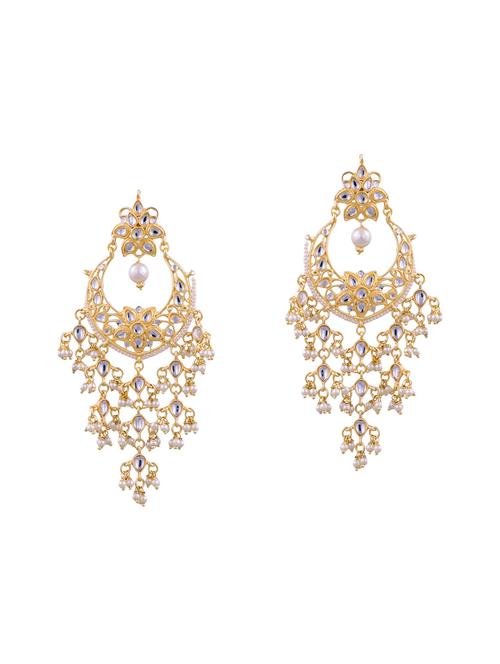 gold metal chandelier earrings - 14646638 - Very Small Image - 1