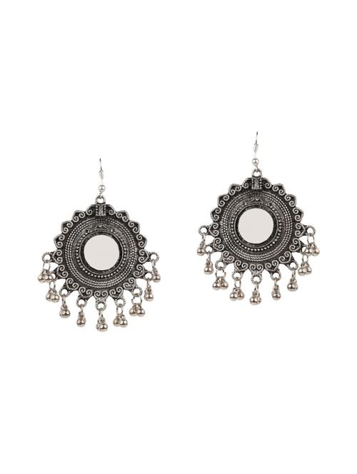 silver metal drop earrings - 14648628 - Very Small Image - 1