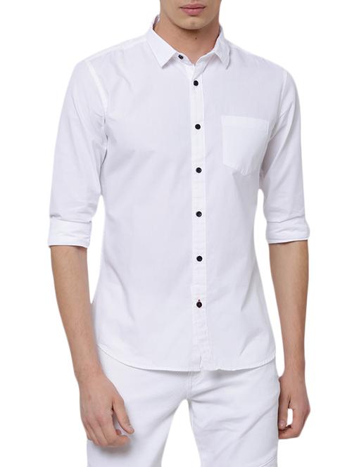 white cotton casual shirt - 14656598 - Very Small Image - 1