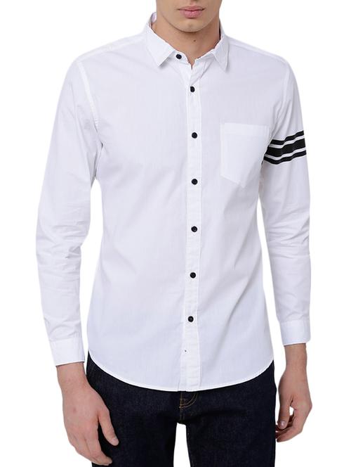 white cotton casual shirt - 14656599 - Very Small Image - 1