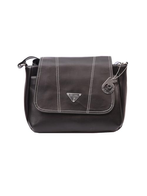 black leatherette regular sling bag - 14657006 - Very Small Image - 1