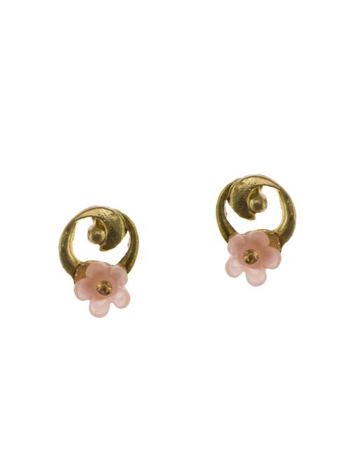 gold metal studs earrings - 14671891 - Very Small Image - 1