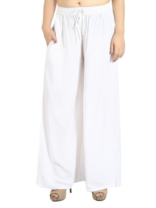 white viscose palazzos - 14673394 - Very Small Image - 1