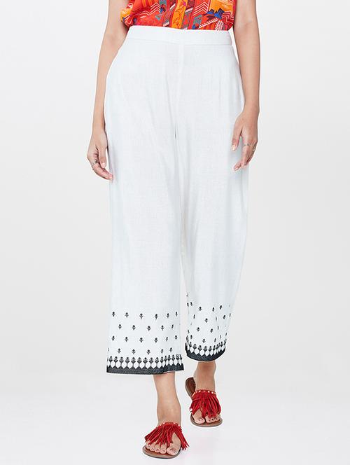 white viscose palazzo - 14674658 - Very Small Image - 1