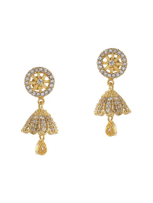 white metal drop earrings - 14675173 - Very Small Image - 1