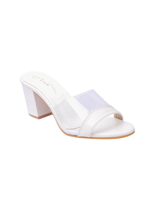 white fabric slip on sandals - 14680372 - Very Small Image - 1
