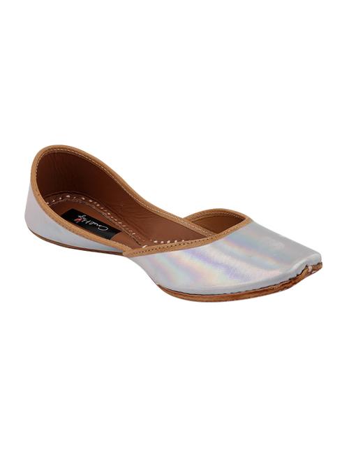 coral haze silver leather jutti - 14697694 - Very Small Image - 1
