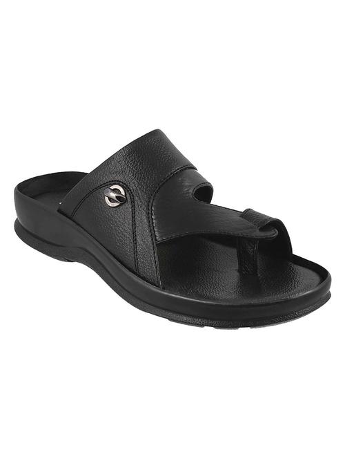 black leather slip on slippers - 14706679 - Very Small Image - 1
