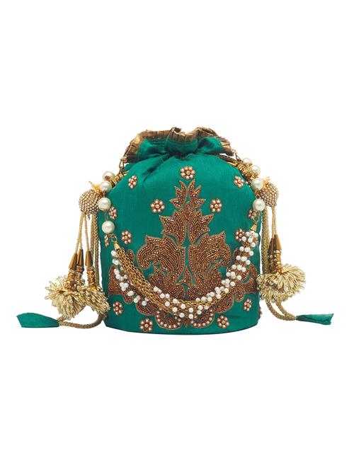 green silk regular potli - 14712426 - Very Small Image - 1