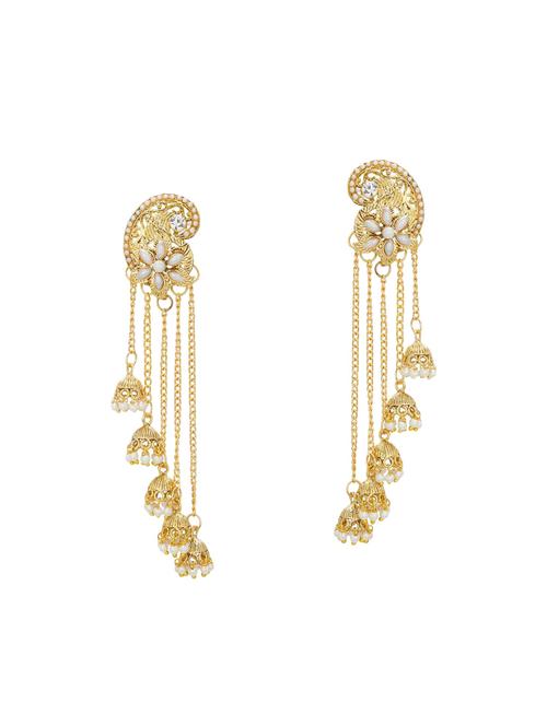 gold plated jhumka earrings - 14714094 - Very Small Image - 1