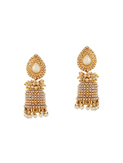 white gold plated pearl earrings - 14714107 - Very Small Image - 1