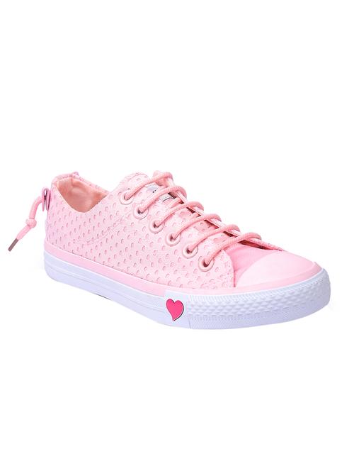 pink fabric laceup sneakers - 14714121 - Very Small Image - 1