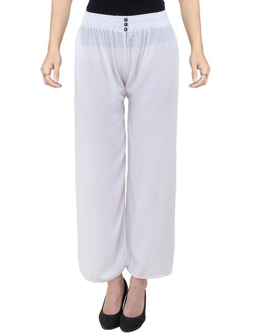 white viscose palazzos - 14720344 - Very Small Image - 1
