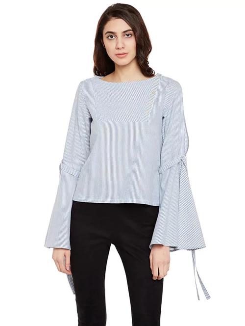 blue striped boxy top - 14726879 - Very Small Image - 1