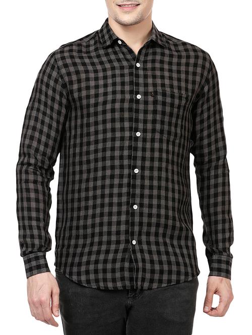 black linen casual shirt - 14743250 - Very Small Image - 1