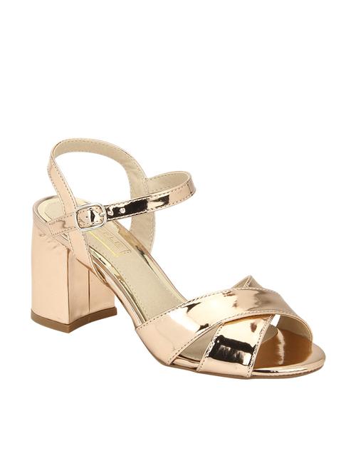 gold patent leather ankle strap sandals - 14746832 - Very Small Image - 1