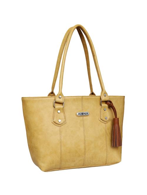 beige leatherette regular handbag - 14749516 - Very Small Image - 1