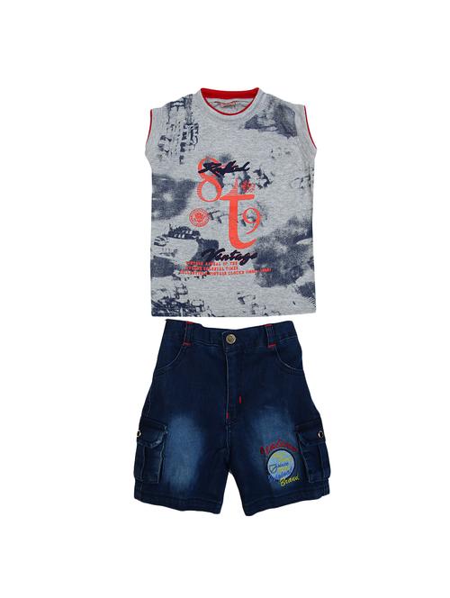 grey denim shorts set - 14754595 - Very Small Image - 1
