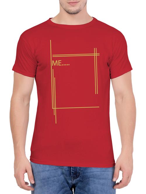 red cotton chest print tshirt - 14763407 - Very Small Image - 1