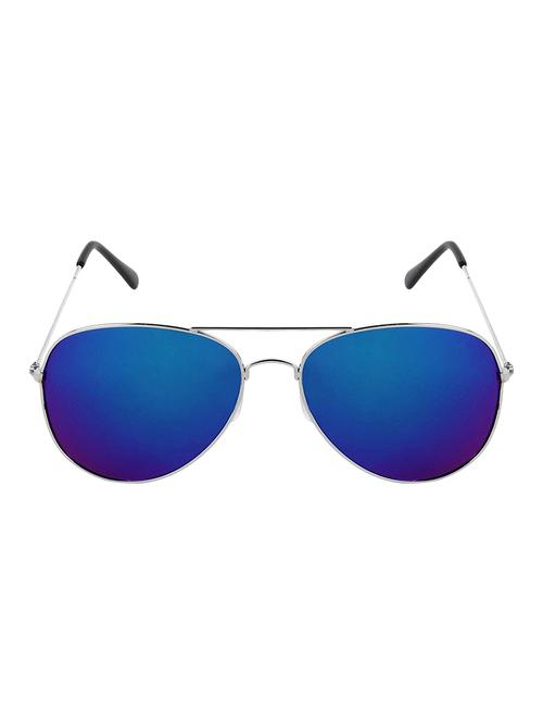 blue lens silver frame aviator sunglasses for women - 14765456 - Very Small Image - 1