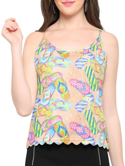 brown printed casual top - 14766875 - Very Small Image - 1