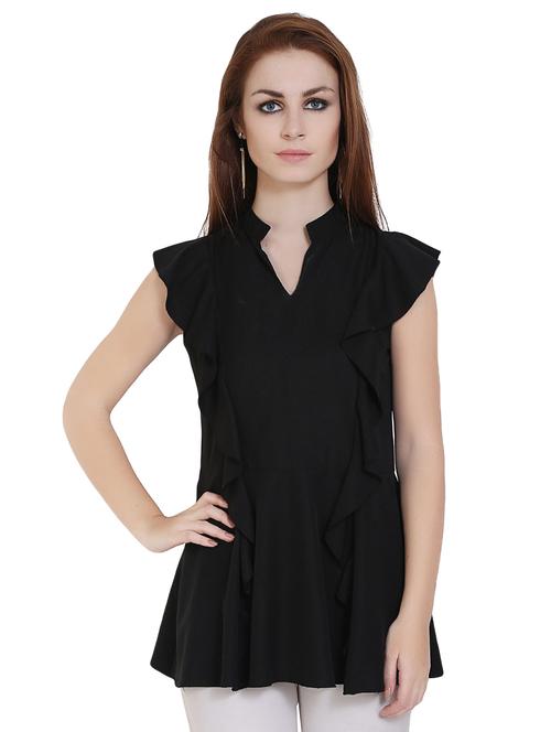 flared hem ruffle top - 14769460 - Very Small Image - 1