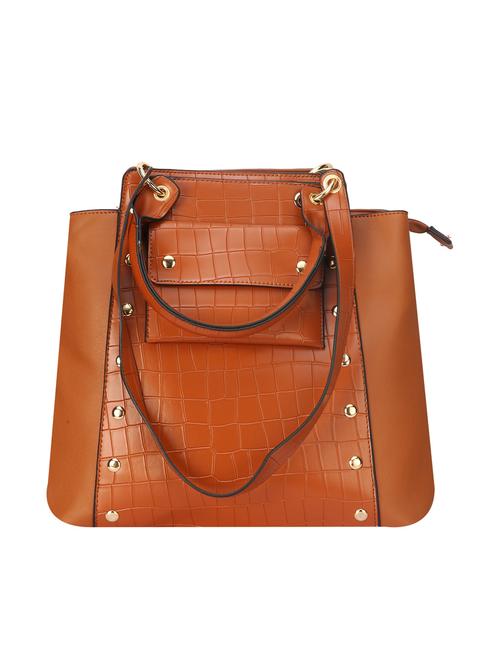 brown leatherette regular handbag - 14777053 - Very Small Image - 1