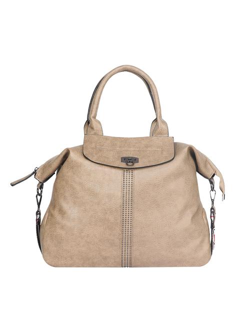 beige leatherette regular handbag - 14777071 - Very Small Image - 1