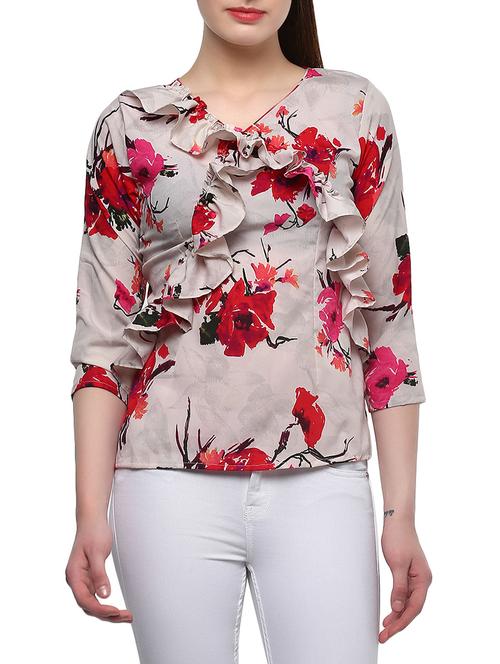 beige printed top - 14783858 - Very Small Image - 1