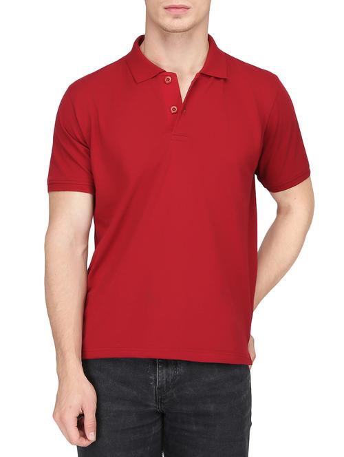 maroon cotton t-shirt - 14799852 - Very Small Image - 1