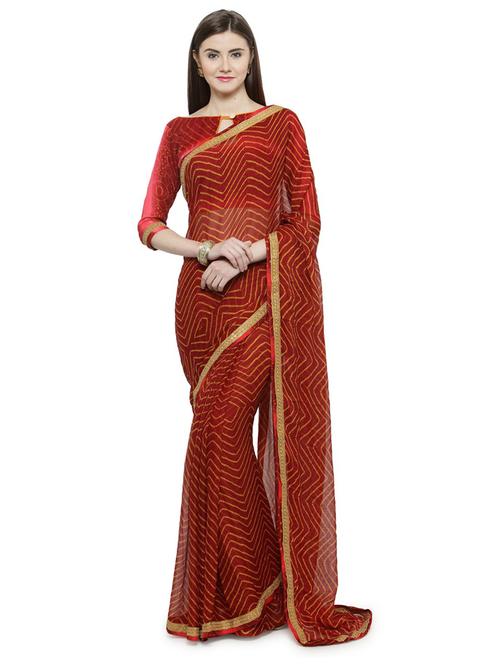 bandhani printed saree with blouse - 14807000 - Very Small Image - 1