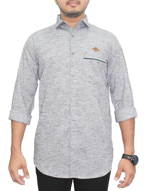 grey linen casual shirt - 14808150 - Very Small Image - 1