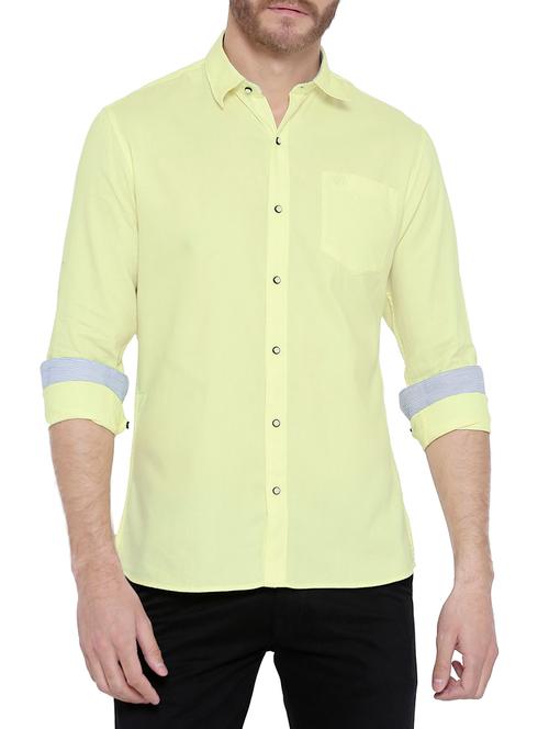 yellow cotton casual shirt - 14808304 - Very Small Image - 1