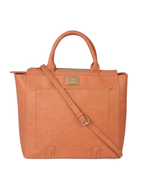 tan leatherette regular handbag - 14810985 - Very Small Image - 1