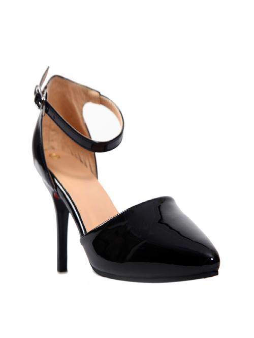 black sheet ankle strap sandals - 14847957 - Very Small Image - 1