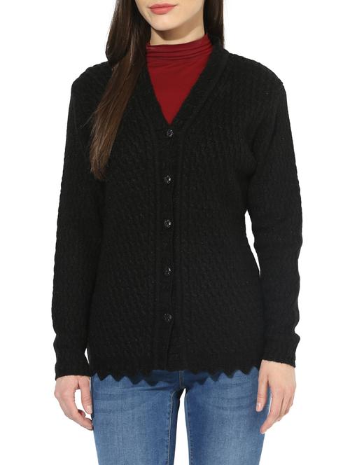 black woolen cardigan - 14848482 - Very Small Image - 1
