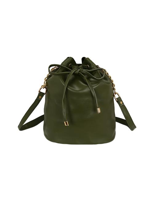 green leatherette regular sling bag - 14850699 - Very Small Image - 1