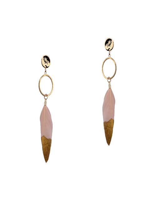pink metal drop earring - 14852579 - Very Small Image - 1