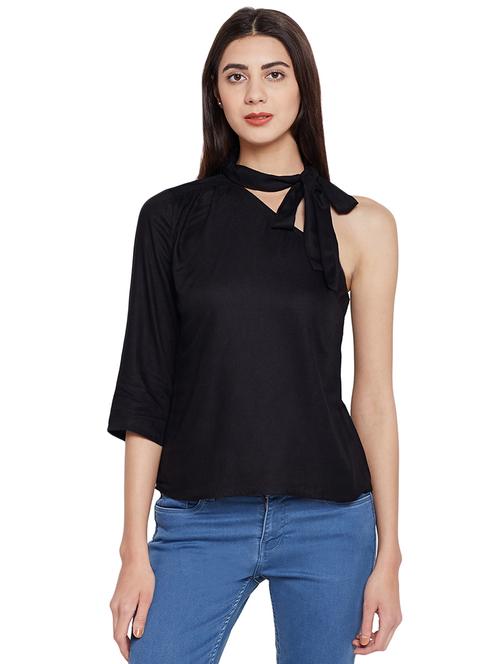 tie neck single shoulder top - 14856240 - Very Small Image - 1