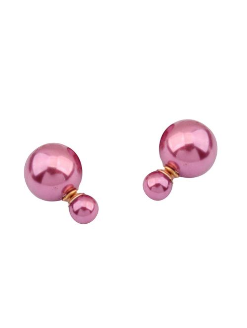 pink brass studs earring - 14858190 - Very Small Image - 1