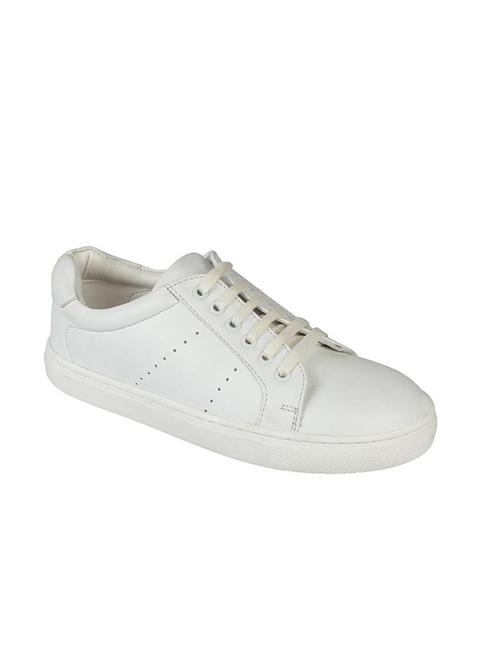 white pu laceup sneakers - 14859323 - Very Small Image - 1