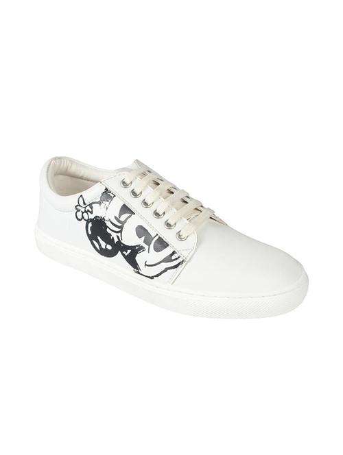white pu laceup sneakers - 14859324 - Very Small Image - 1