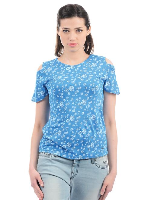 blue printed viscose top - 14859666 - Very Small Image - 1