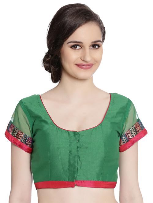 fuchsia designs green embroidered blouse - 14865479 - Very Small Image - 1