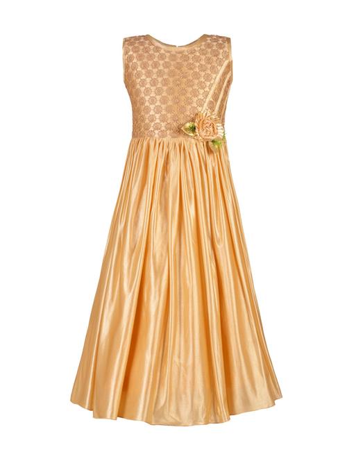 beige satin party gown - 14873184 - Very Small Image - 1